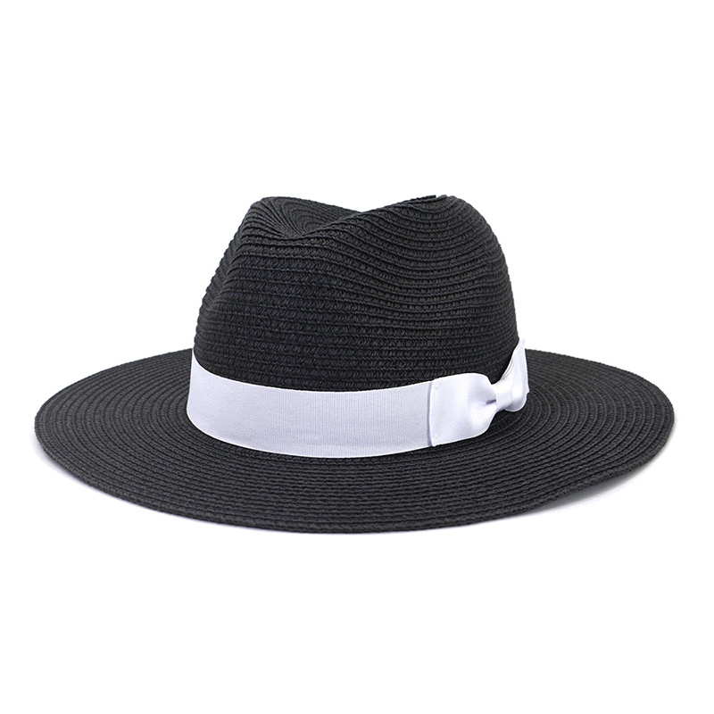 Машки Bowknot Fedora сламена шапка